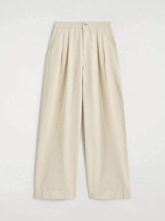 COS Pants - COS Wide-Leg Pleated Trousers in Light Beige, Size 6, Quiet Lux, GUC